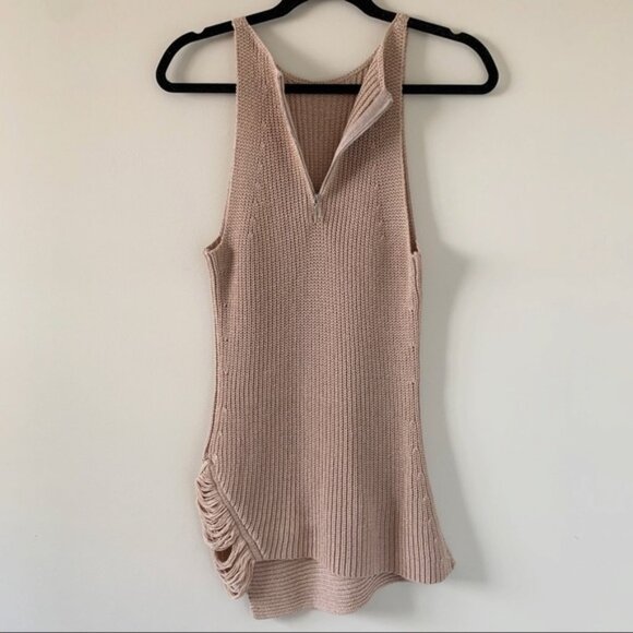 Anthropologie One Grey Day Sleeveless Knit Sweater Tank Top Brown Latte Size XS - Picture 13 of 16